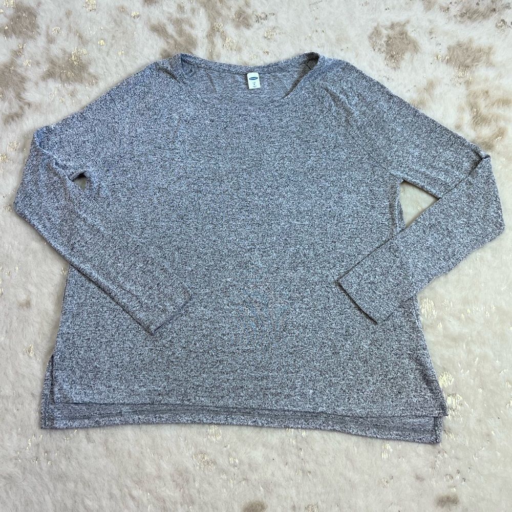 Old Navy Lux Sweater Heather Gray Side Slits in Medium 💗